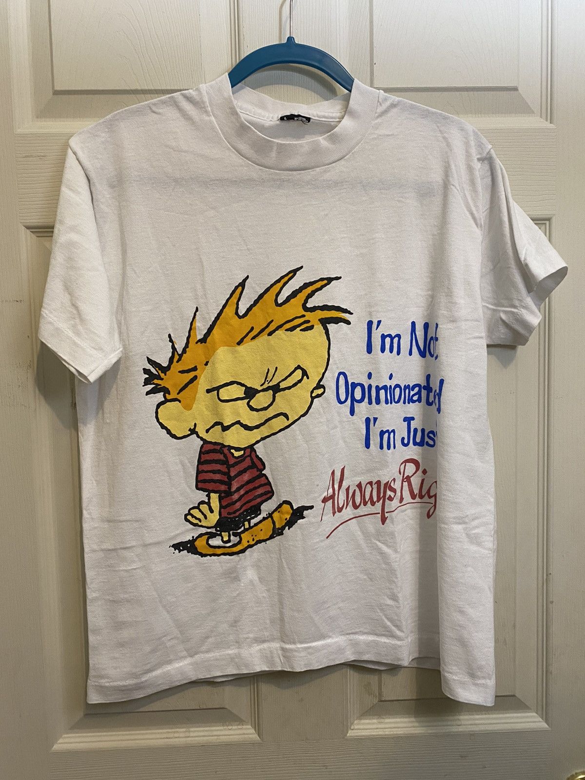 Calvin and popular Hobbes vintage comic shirt - Large - 90s