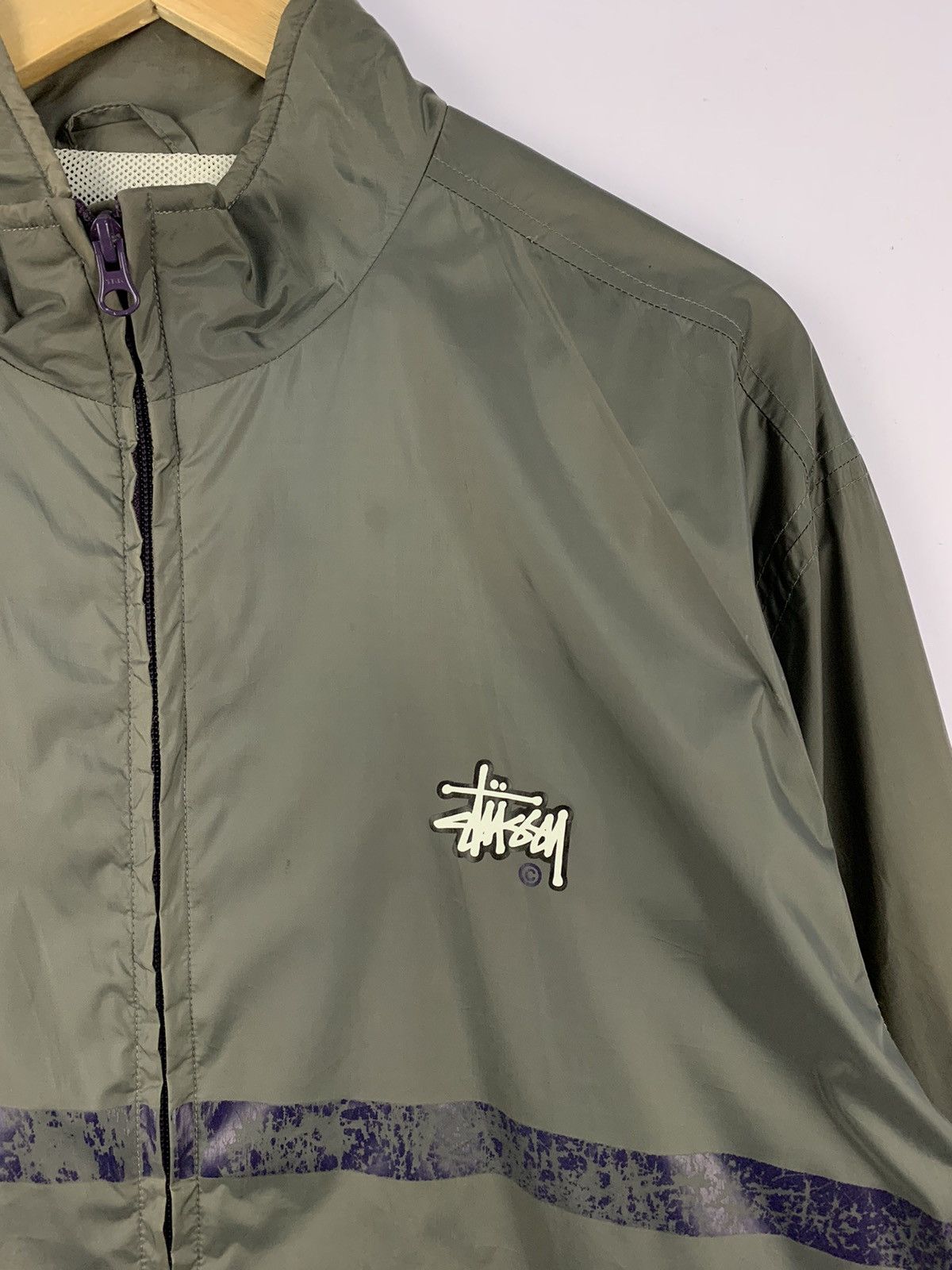 Stussy × Vintage Stussy Windbreaker Full Zipper Jacket Grey Large Size US L / EU 52-54 / 3 - 3 Thumbnail