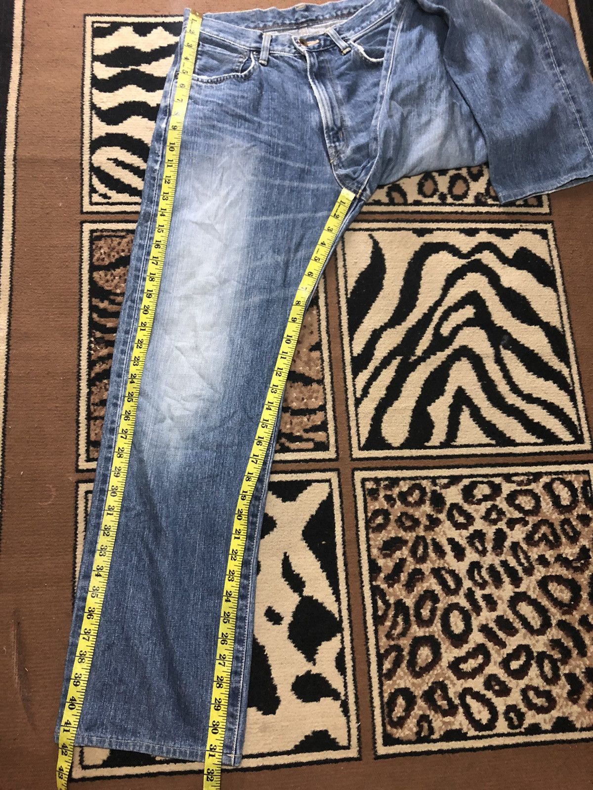 Edwin × Vintage VINTAGE SELVEDGE EDWIN 505 BLUE WASH DISTRESSED GRUNGE DENIM Size US 29 - 15 Thumbnail