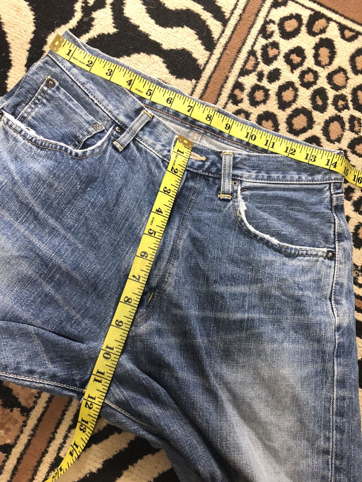 Edwin × Vintage VINTAGE SELVEDGE EDWIN 505 BLUE WASH DISTRESSED GRUNGE DENIM Size US 29 - 14 Thumbnail