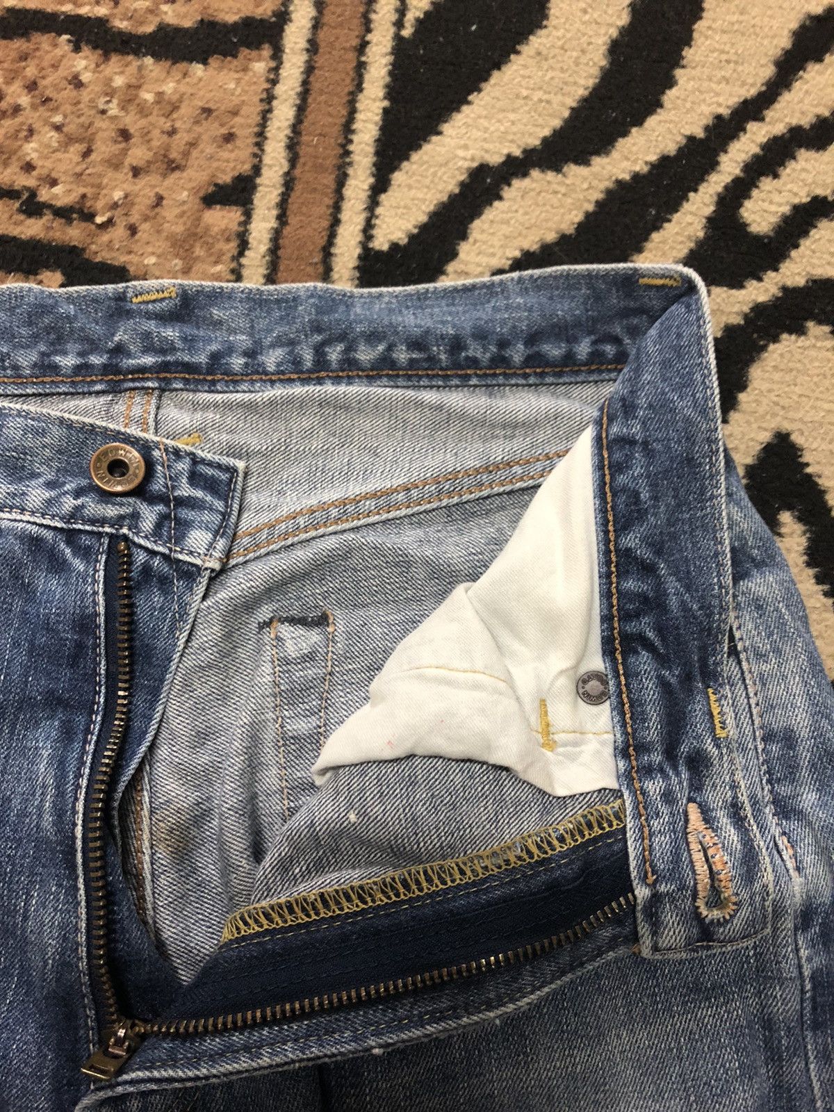 Edwin × Vintage VINTAGE SELVEDGE EDWIN 505 BLUE WASH DISTRESSED GRUNGE DENIM Size US 29 - 5 Thumbnail