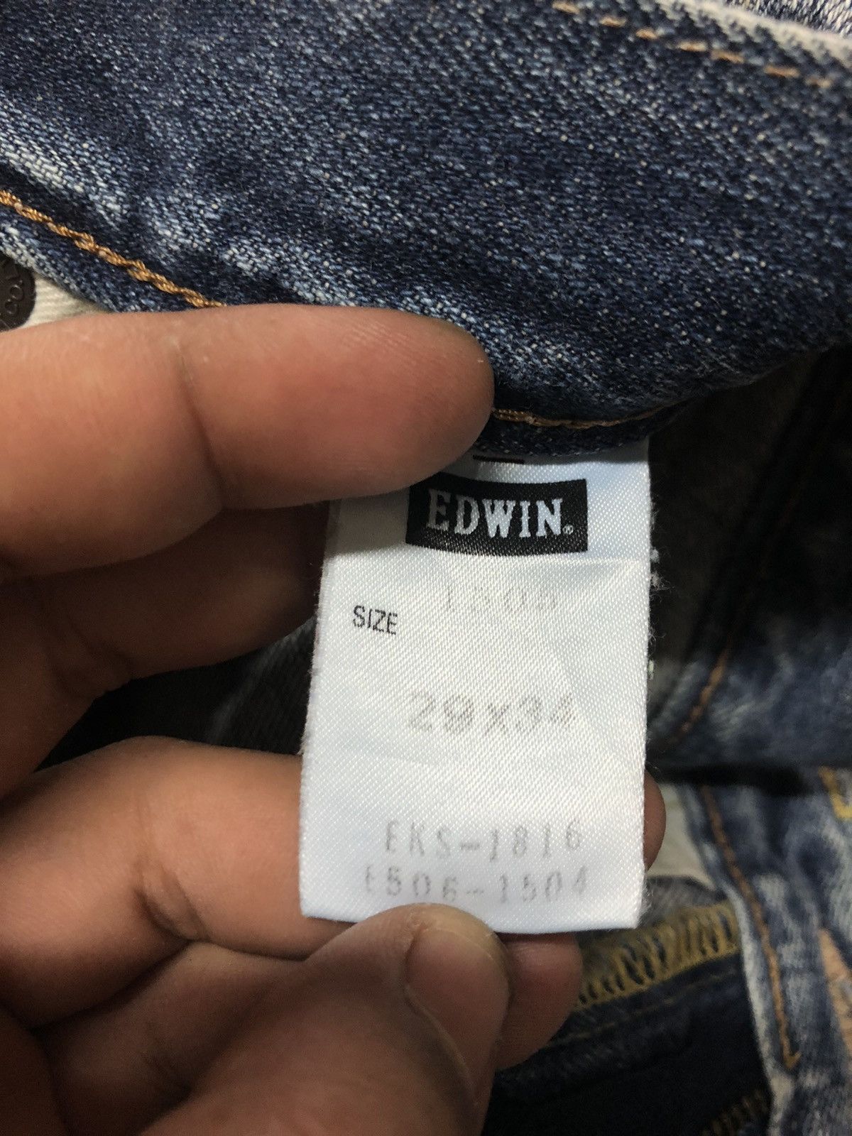 Edwin × Vintage VINTAGE SELVEDGE EDWIN 505 BLUE WASH DISTRESSED GRUNGE DENIM Size US 29 - 6 Thumbnail
