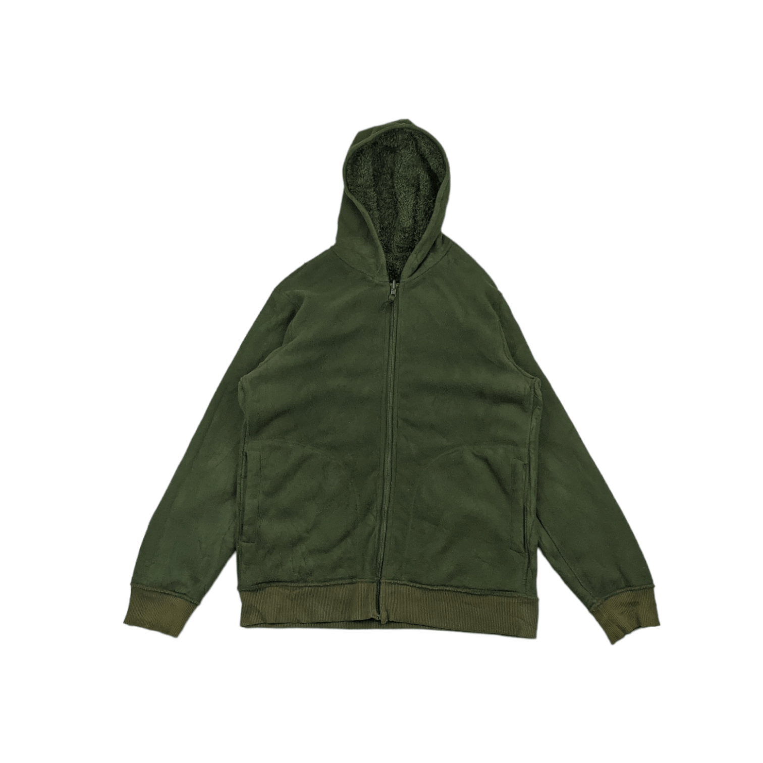 Japanese Brand × Uniqlo Vintage UNIQLO Fleece Fluffy Sherpa Reversible Hoodie Jacket Size US L / EU 52-54 / 3 - 8 Thumbnail