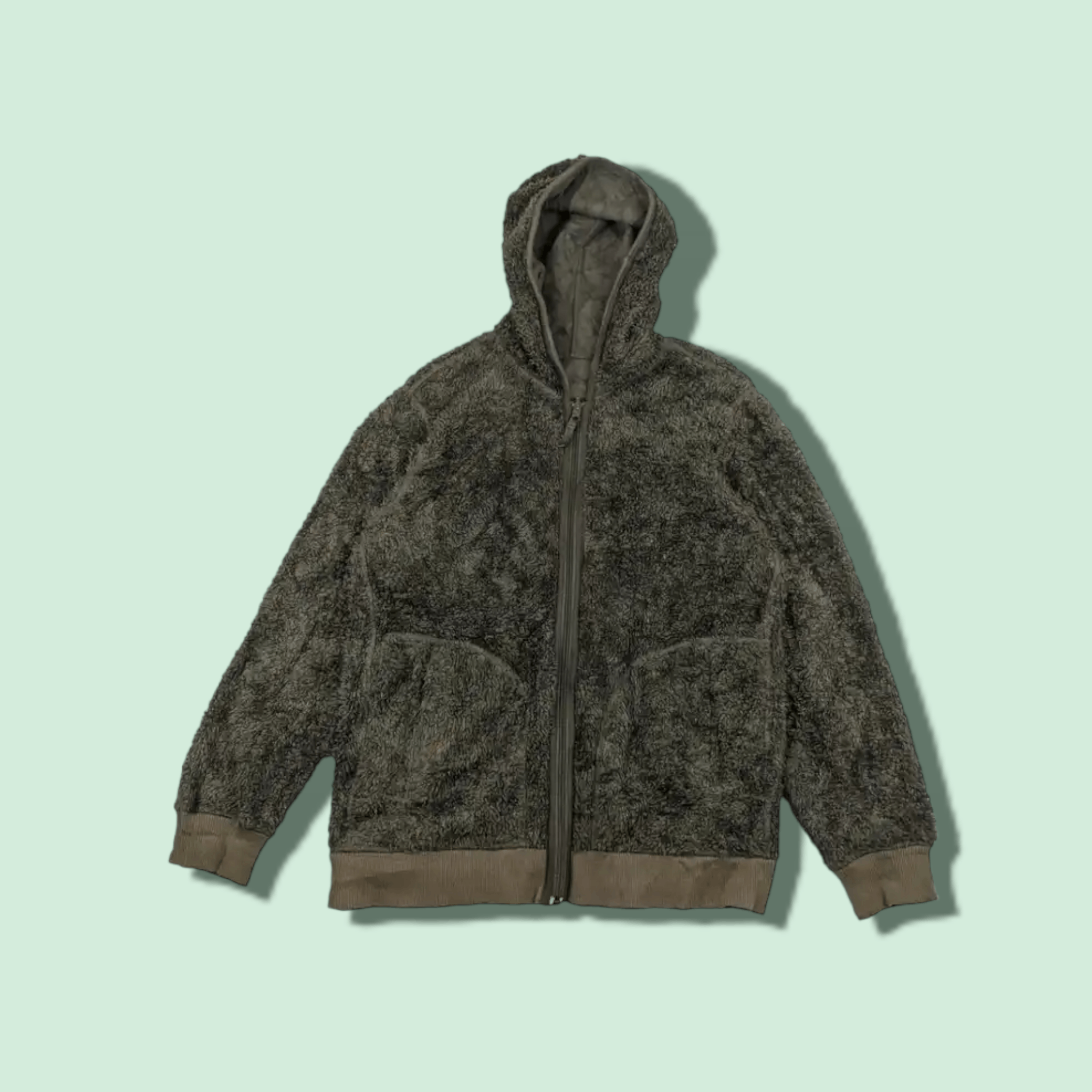 Japanese Brand × Uniqlo Vintage UNIQLO Fleece Fluffy Sherpa Reversible Hoodie Jacket Size US L / EU 52-54 / 3 - 1 Thumbnail