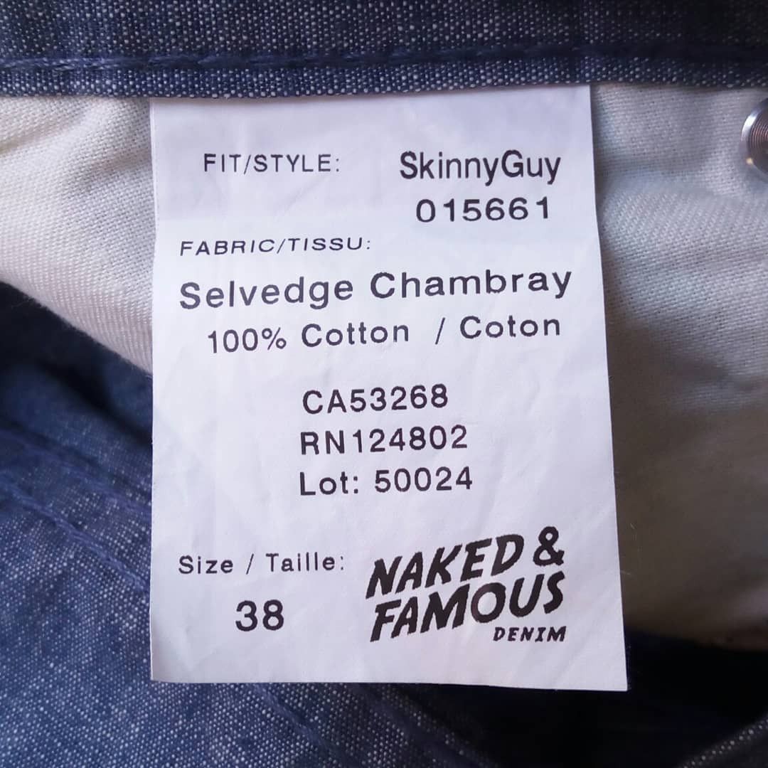 Naked & Famous Naked and Famous Skinny Guy Selvedge Chambray Size US 38 / EU 54 - 5 Thumbnail
