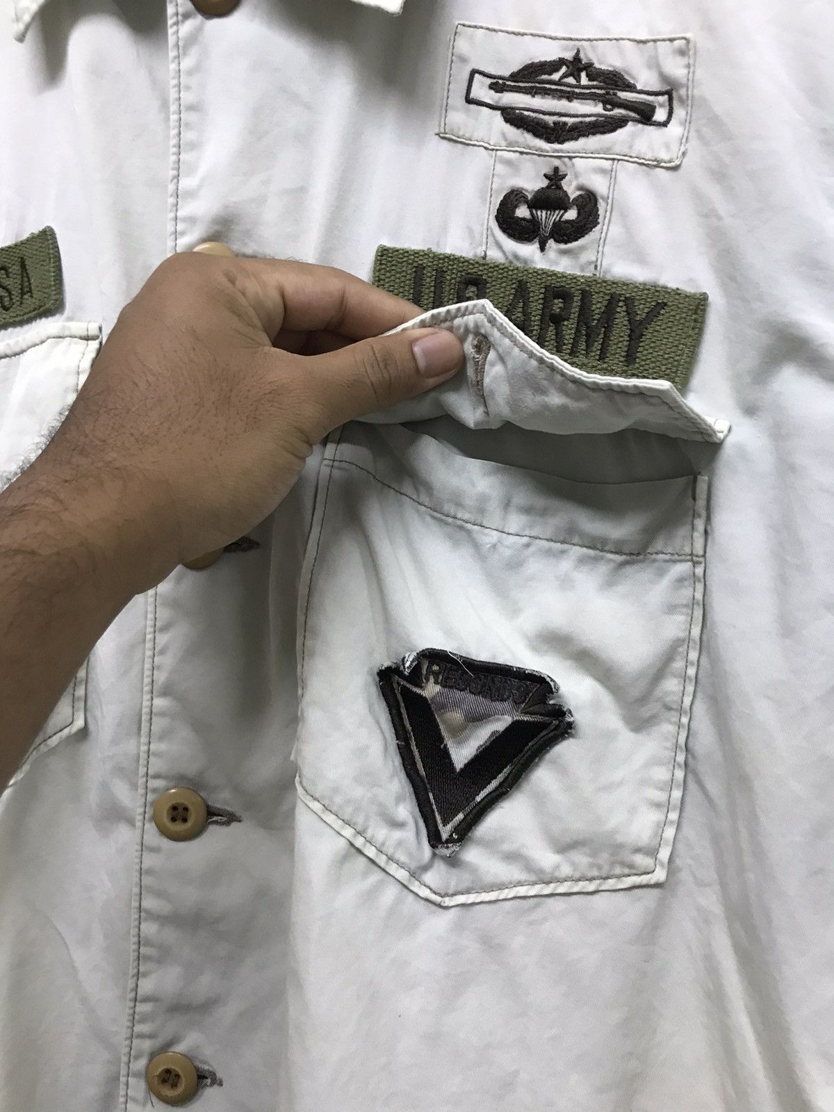 Avirex Vintage Avirex Faded Colour Button Up Army Shirt Size US M / EU 48-50 / 2 - 7 Thumbnail