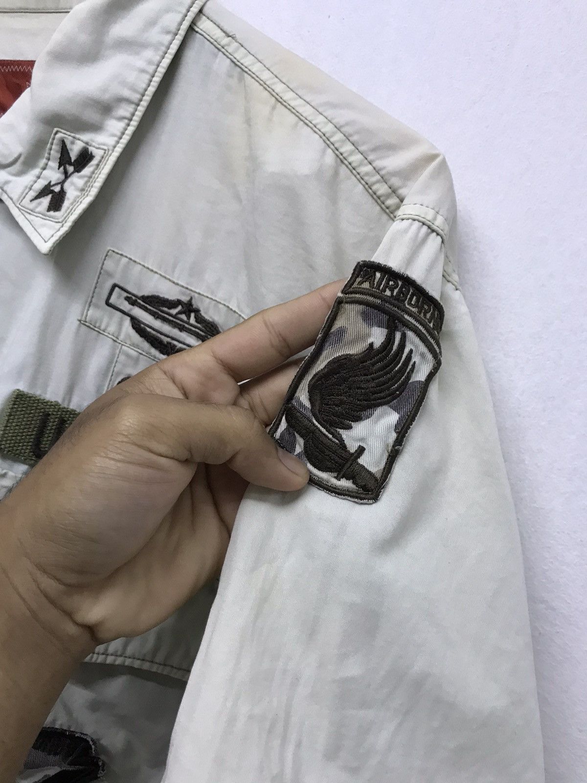 Avirex Vintage Avirex Faded Colour Button Up Army Shirt Size US M / EU 48-50 / 2 - 8 Thumbnail