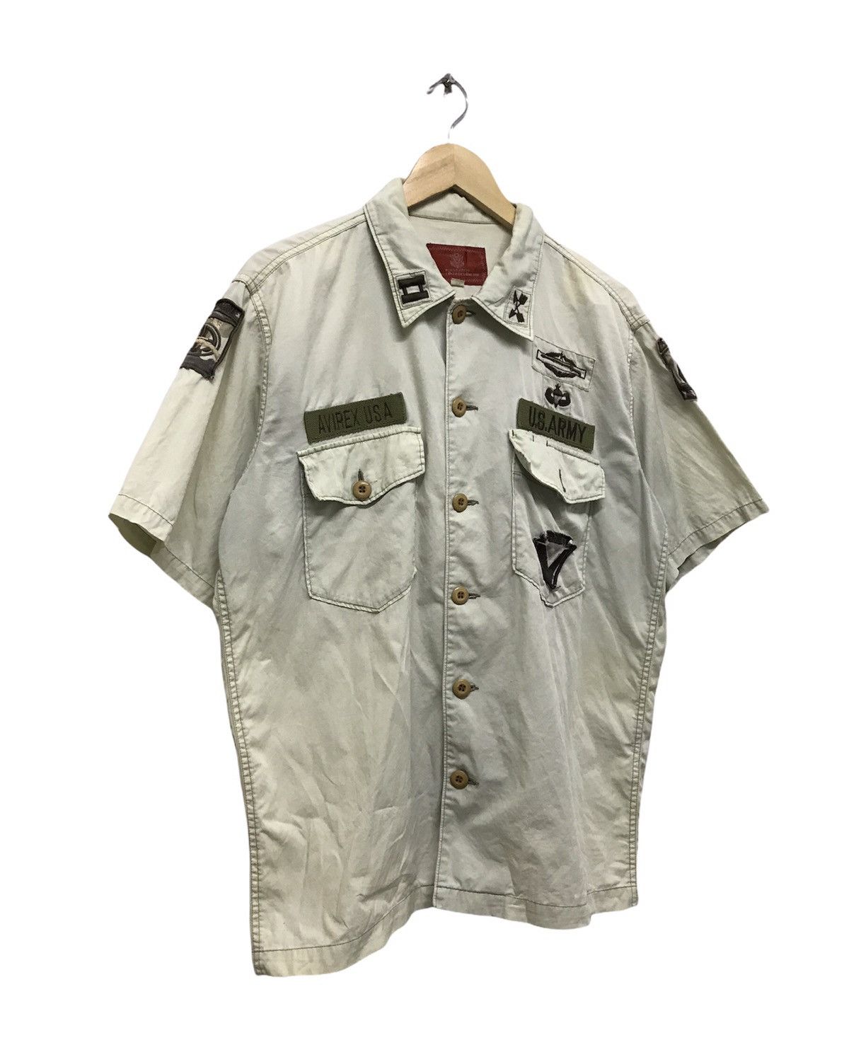 Avirex Vintage Avirex Faded Colour Button Up Army Shirt Size US M / EU 48-50 / 2 - 1 Thumbnail