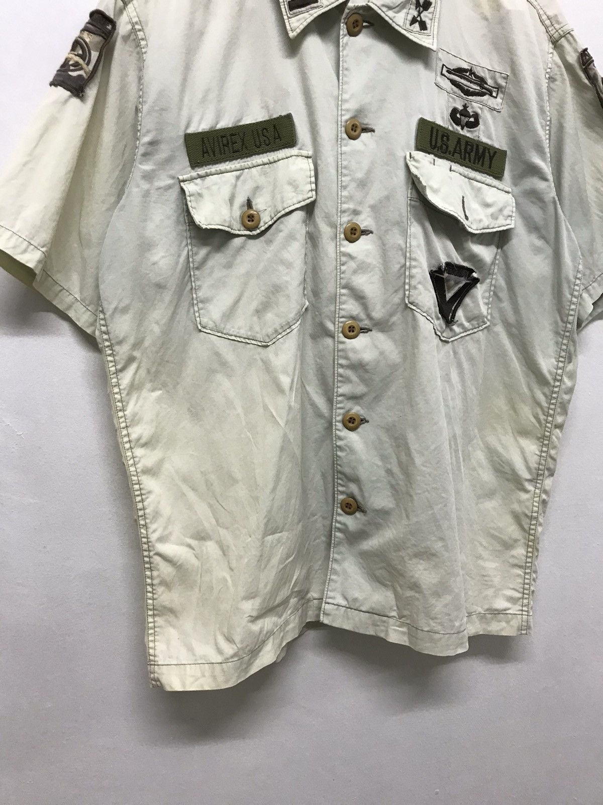 Avirex Vintage Avirex Faded Colour Button Up Army Shirt Size US M / EU 48-50 / 2 - 2 Thumbnail
