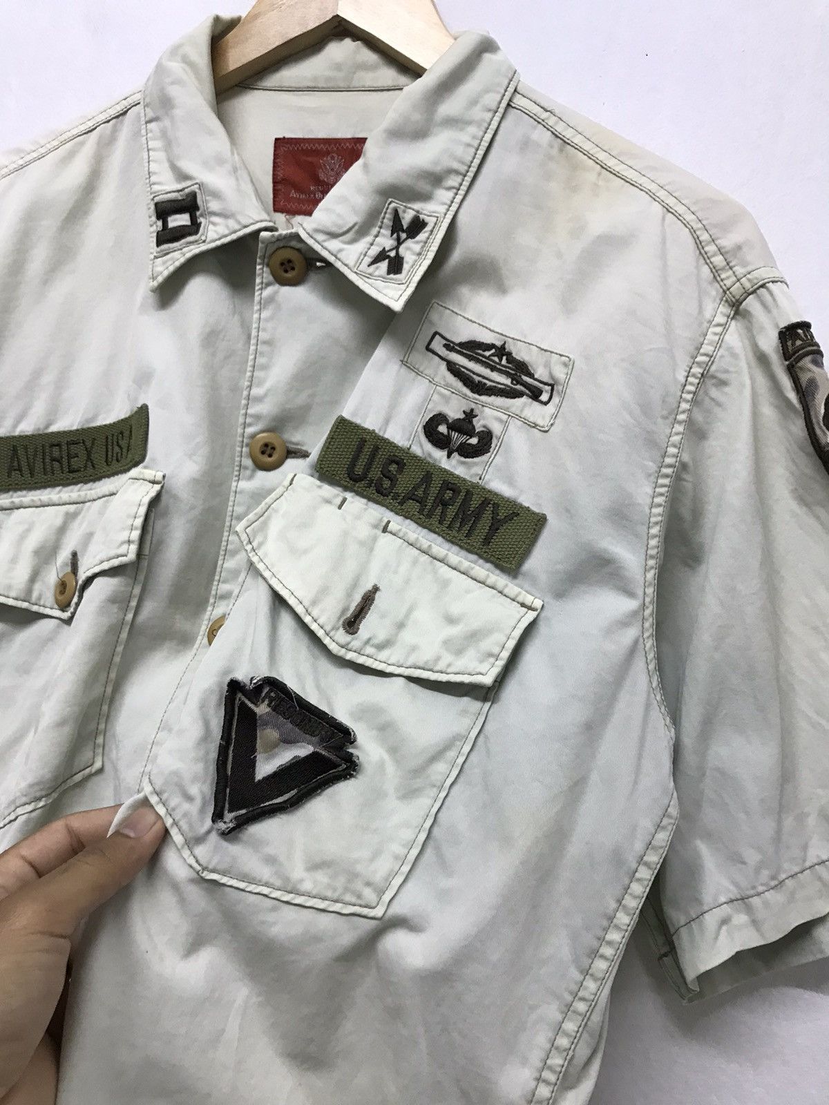 Avirex Vintage Avirex Faded Colour Button Up Army Shirt Size US M / EU 48-50 / 2 - 6 Thumbnail