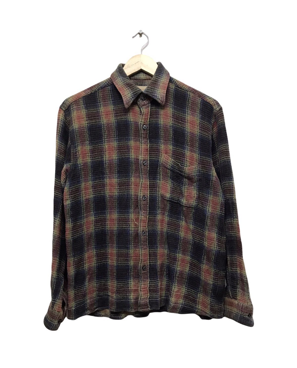 image of Vintage Sharkey's Flannel Button Up Shirt Inspired Kapital, Men's (Size Large)