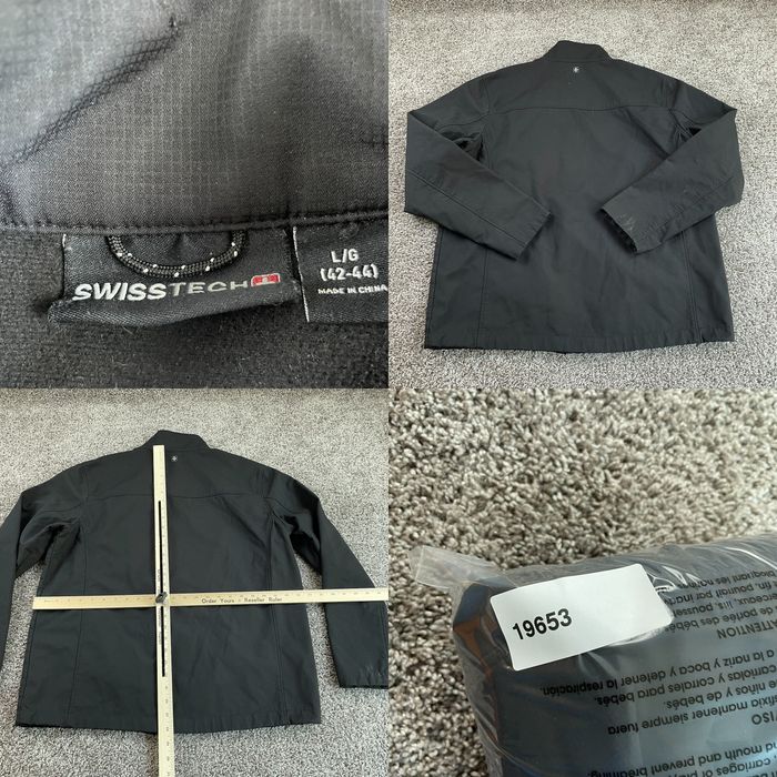 Vintage Swiss Tech Jacket Mens Large (42-44) Black Long Sleeve