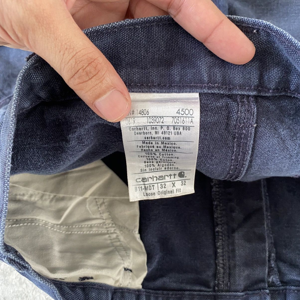 Carhartt Vintage Carhartt Faded Midnight Blue Dirty Carpenter Pants Size US 32 / EU 48 - 21 Thumbnail