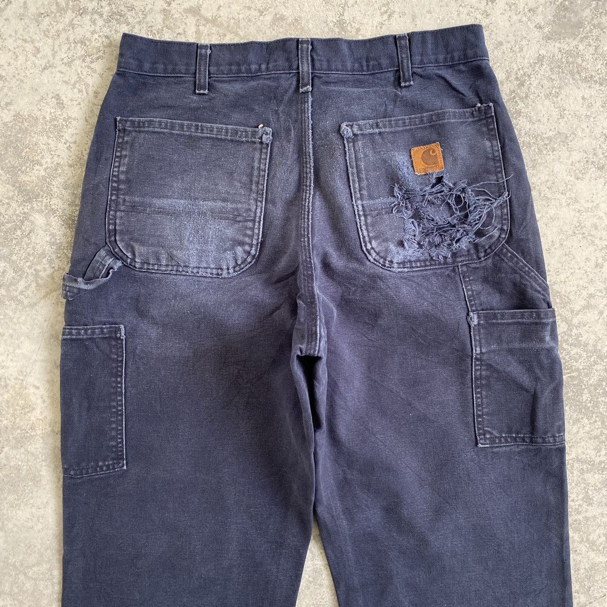 Carhartt Vintage Carhartt Faded Midnight Blue Dirty Carpenter Pants Size US 32 / EU 48 - 13 Thumbnail