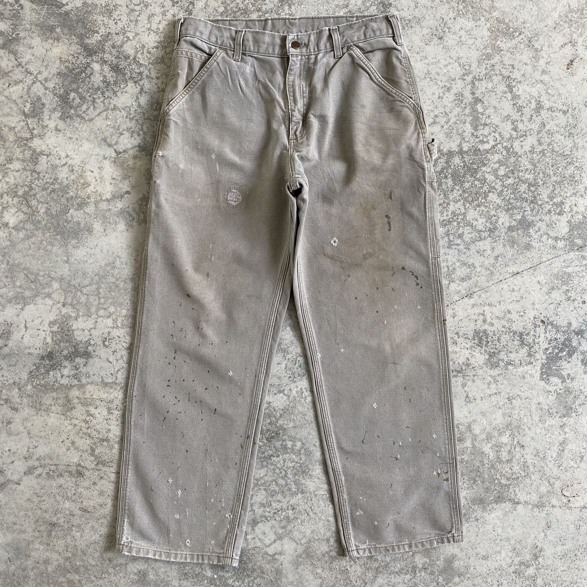 Carhartt Vintage Carhartt Faded Desert Grey Dirty Carpenter Pants Size US 32 / EU 48 - 1 Thumbnail