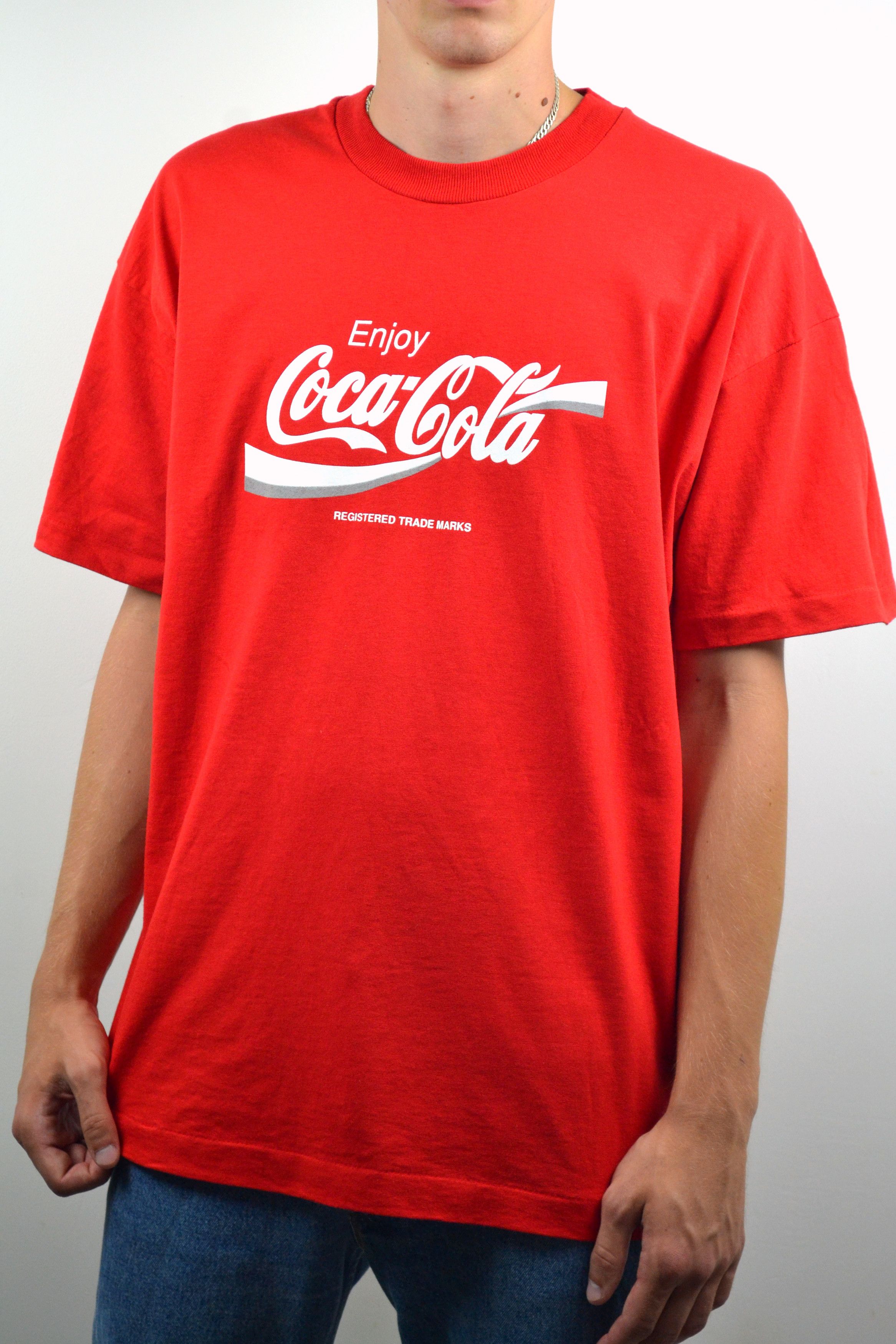 Coca Cola Vintage Enjoy Coca Cola Screen Stars Big Logo Basic T-Shirt Size US XL / EU 56 / 4 - 3 Thumbnail