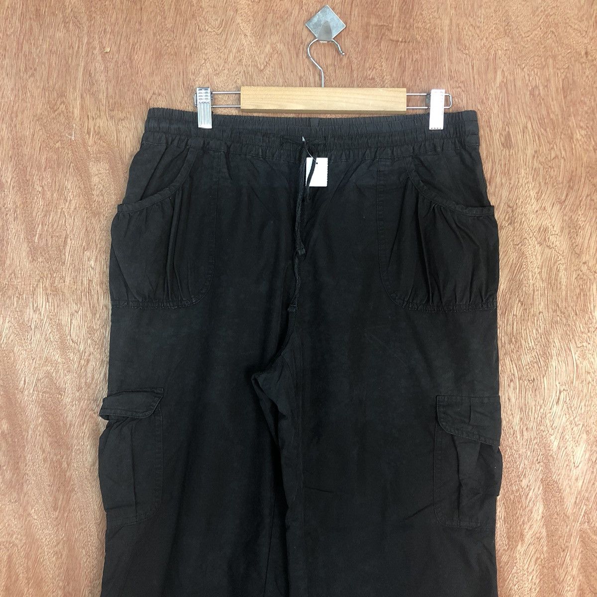 Japanese Brand Style Basic Black Multipocket Cargo Pants #2319 Size US 30 / EU 46 - 2 Thumbnail