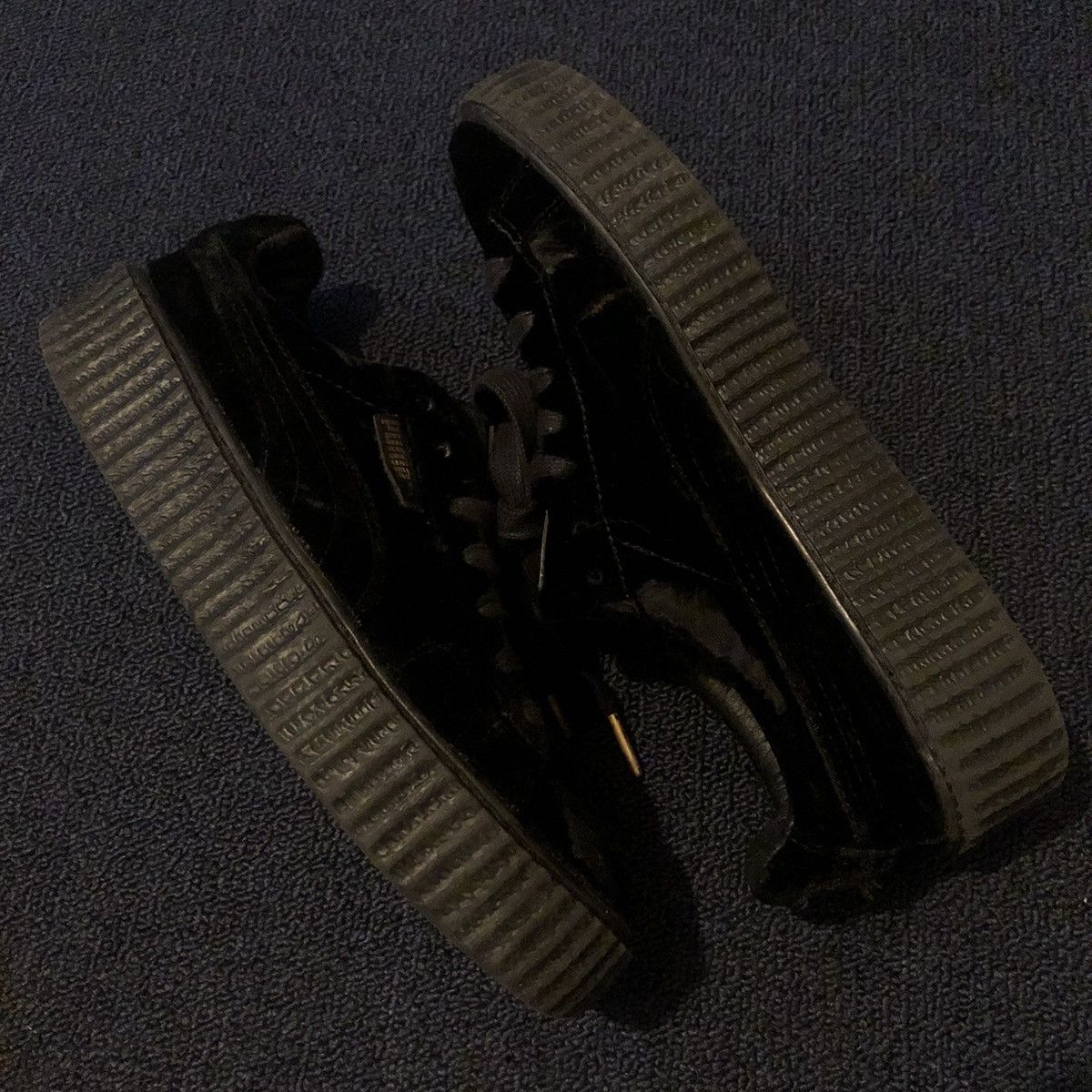 Fenty × Puma Puma Fenty Rihanna Womens Velvet Black Creeper Low Shoes 9W Size US 9 / IT 39 - 2 Thumbnail
