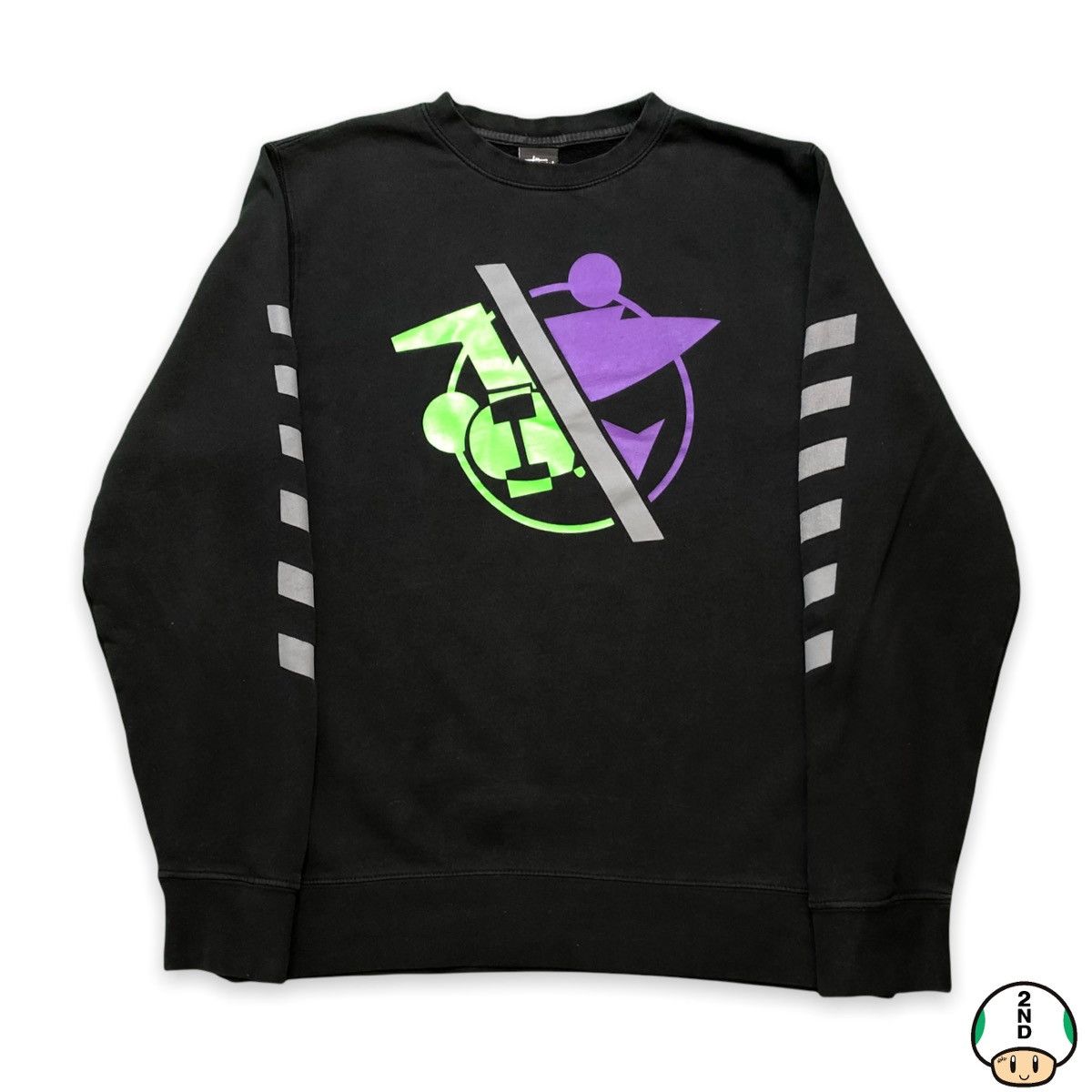 トップス OVERDYED STOCK LOGO CREW BLACK L Stussy Stussy Overdyed Stock Logo Crew | Grailed