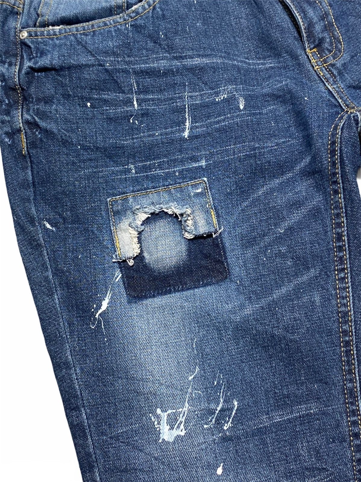 Japanese Brand Patch Work Spalsh Painted Denim Size US 32 / EU 48 - 3 Thumbnail