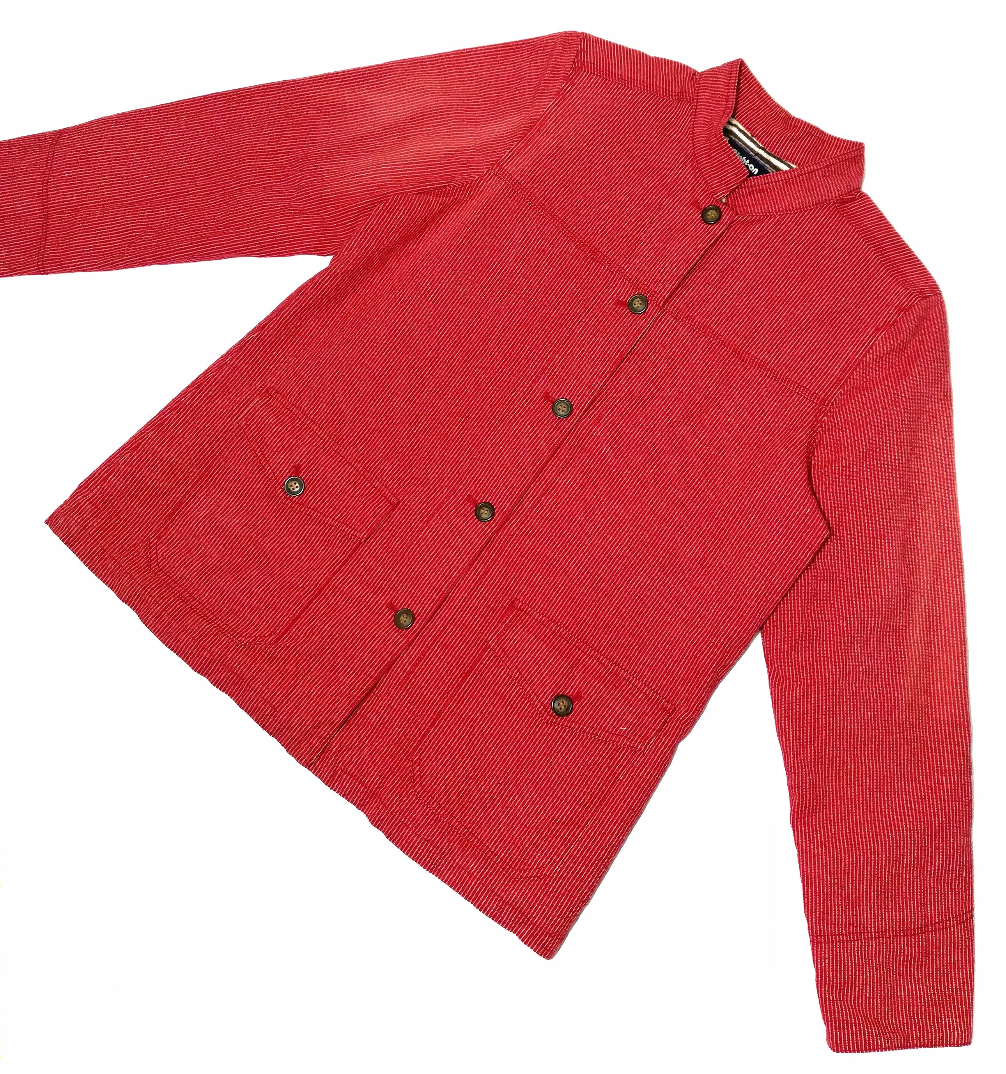 Designer × Japanese Brand 🔥RIGHT ON WHITE/RED HIKORY SASAKI CHORE JAPANESE JACKET🔥 Size US S / EU 44-46 / 1 - 2 Thumbnail