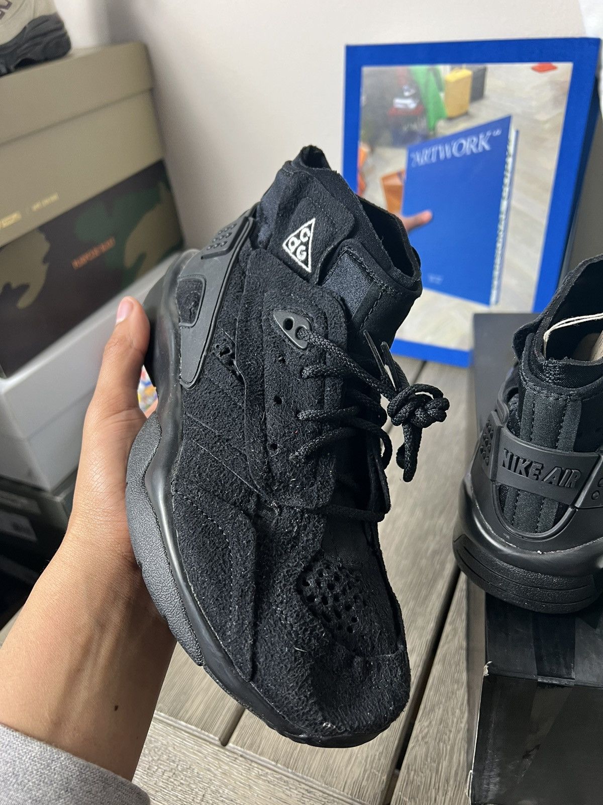 Comme des Garcons × Nike Comme des Garcons x Air Mowabb Black Size US 7 / EU 40 - 7 Thumbnail