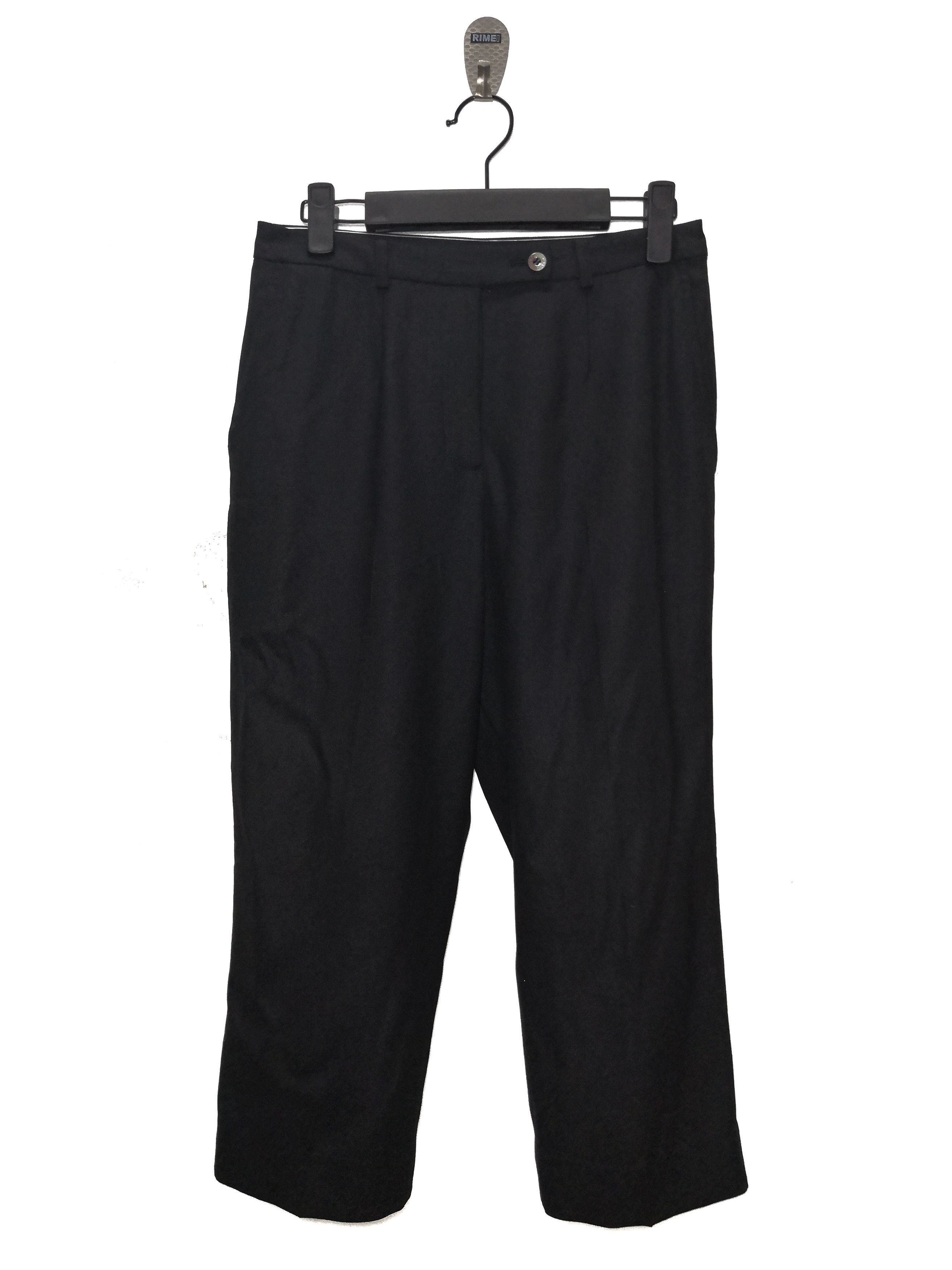 image of Vintage Lanvin Woolwide Three Quarter Casual Pant in Black, Men's (Size 28)