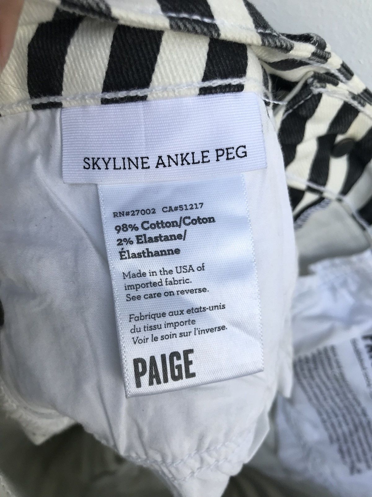 Designer × Paige Paige Stripe Prisoners Skinny Pants Saint Laurent Style Size US 27 - 7 Thumbnail