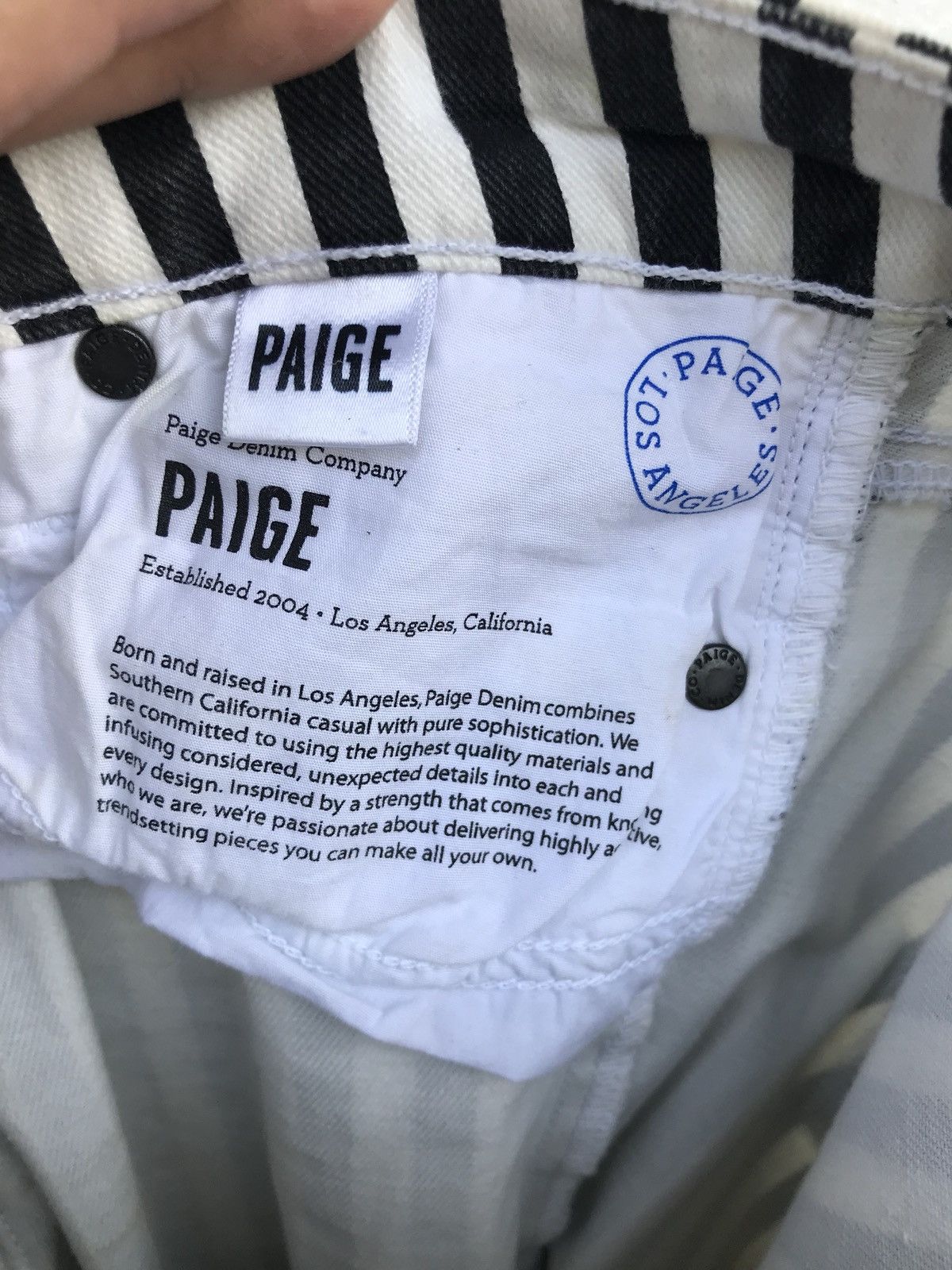 Designer × Paige Paige Stripe Prisoners Skinny Pants Saint Laurent Style Size US 27 - 6 Thumbnail
