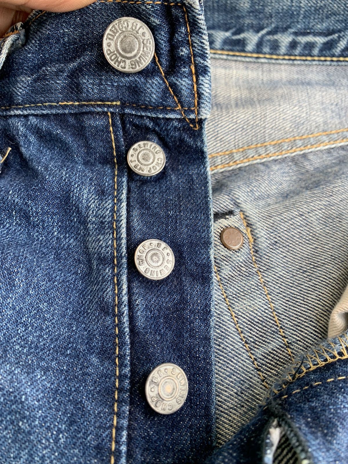 Japanese Brand Vintage Japanese Sewing Chop Selvedge Jeans Size US 29 - 15 Thumbnail