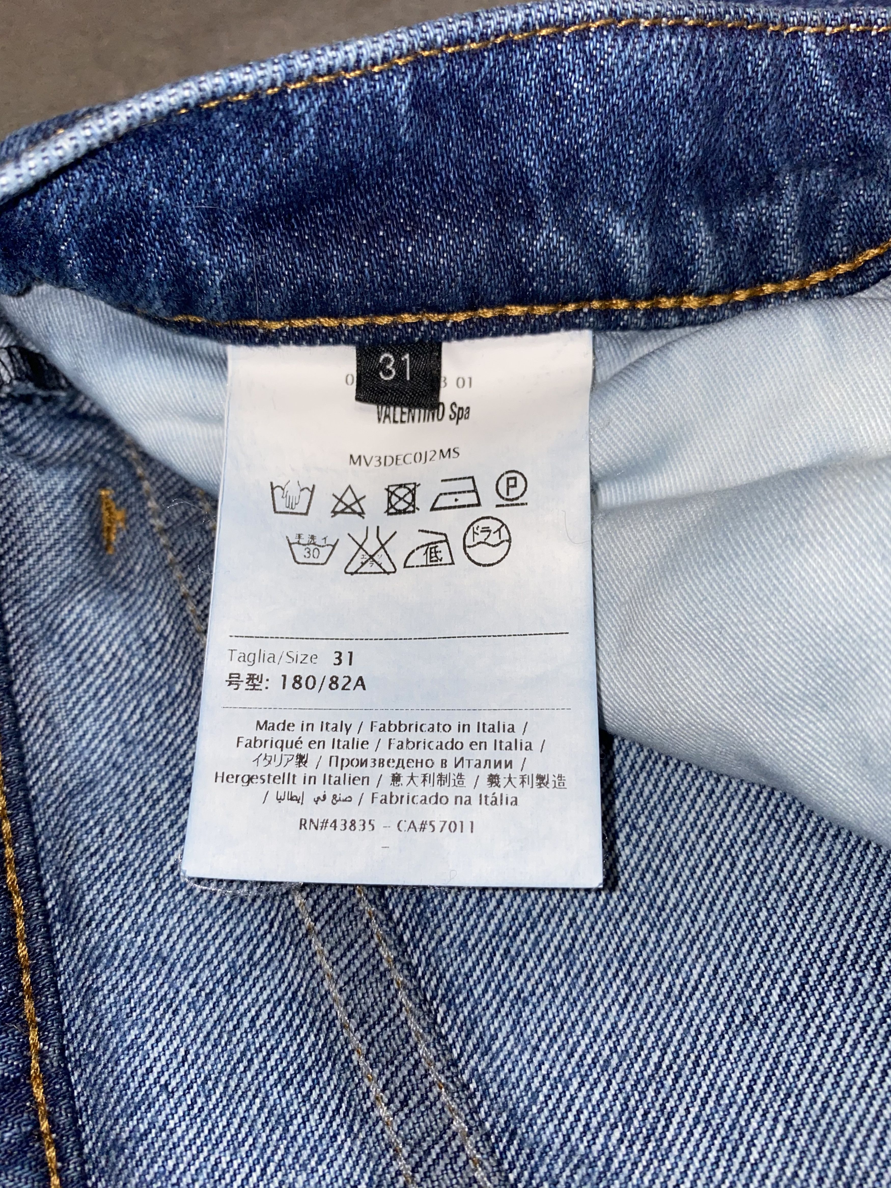 Valentino Distressed Light Indigo Denim Pants