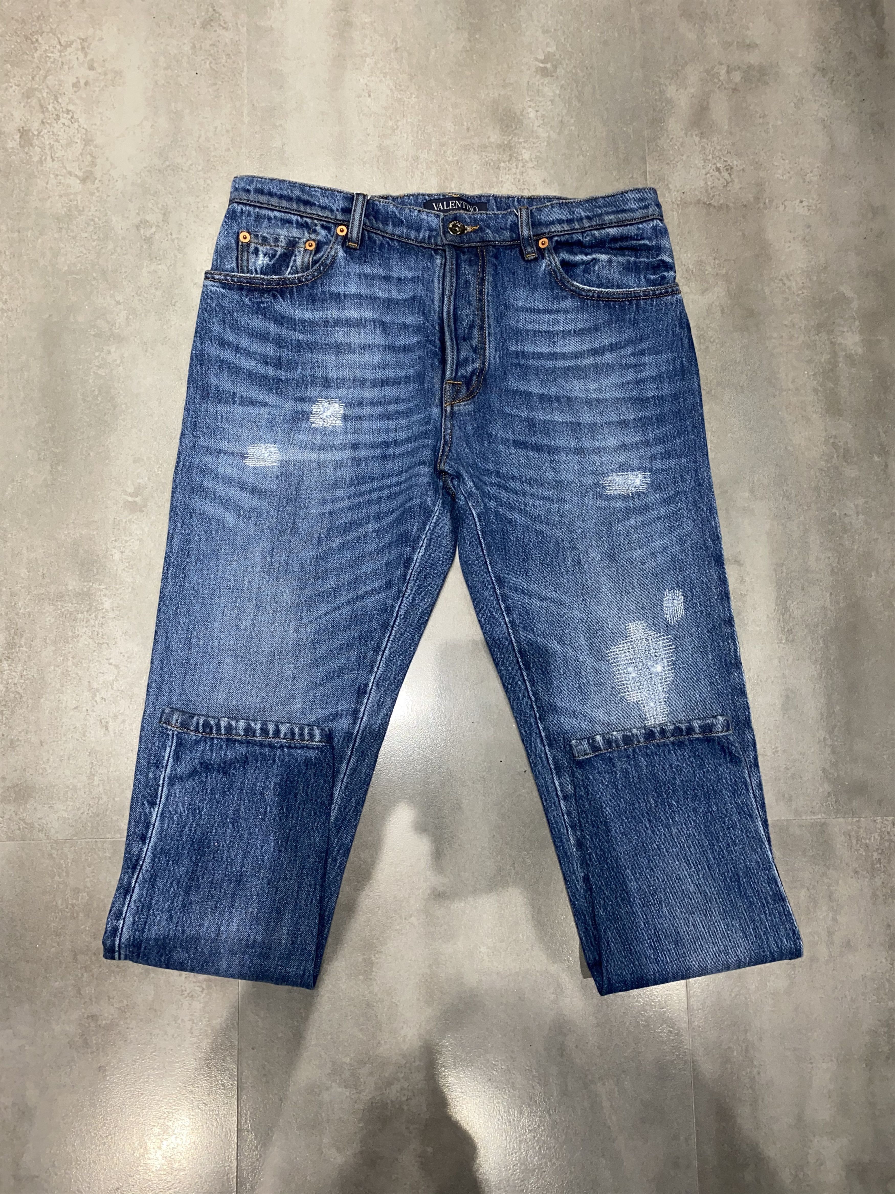 Valentino Valentino Distressed Light Indigo Denim Pants Size US 31 - 11 Thumbnail