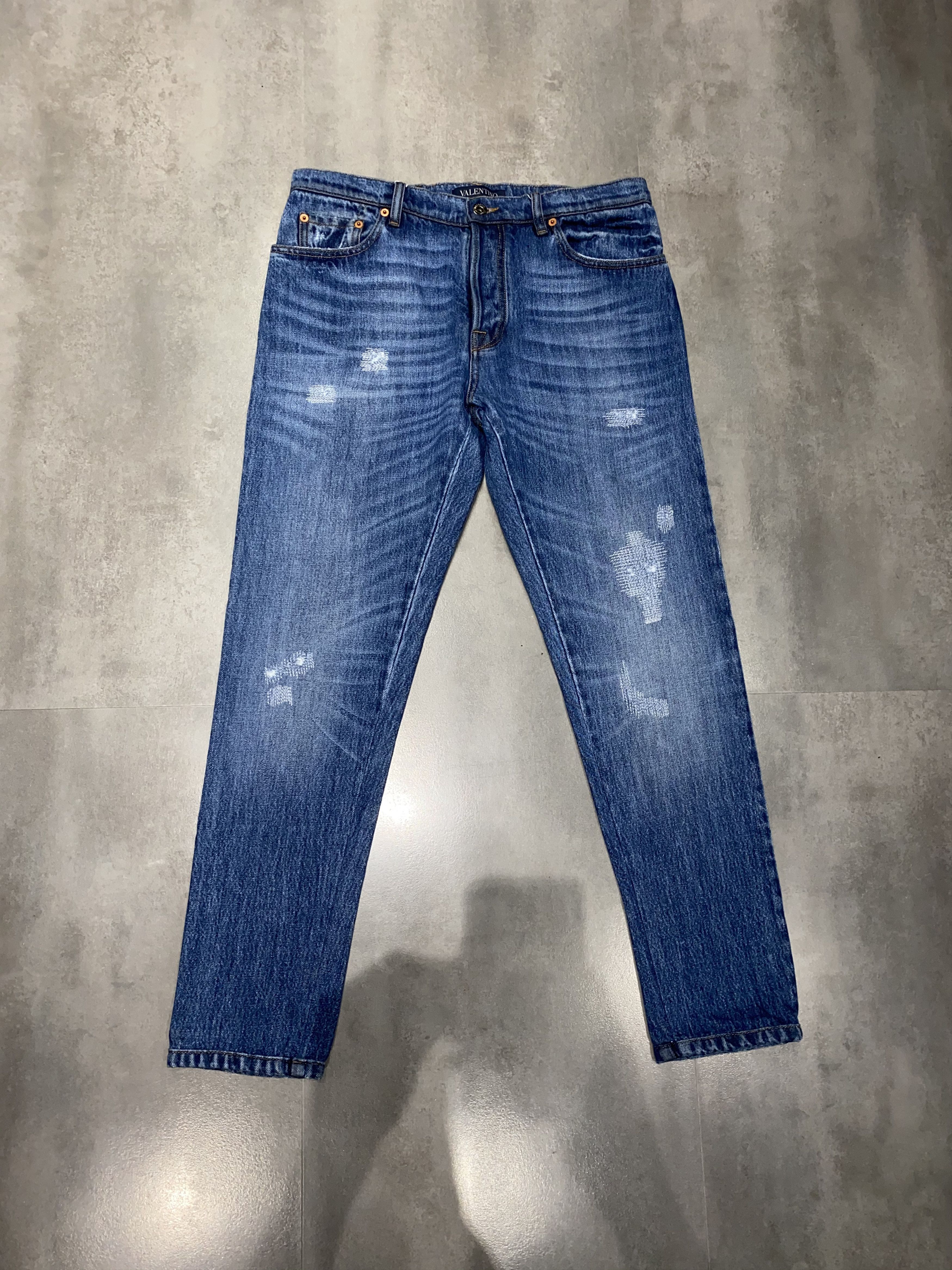 Valentino Valentino Distressed Light Indigo Denim Pants Size US 31 - 8 Thumbnail