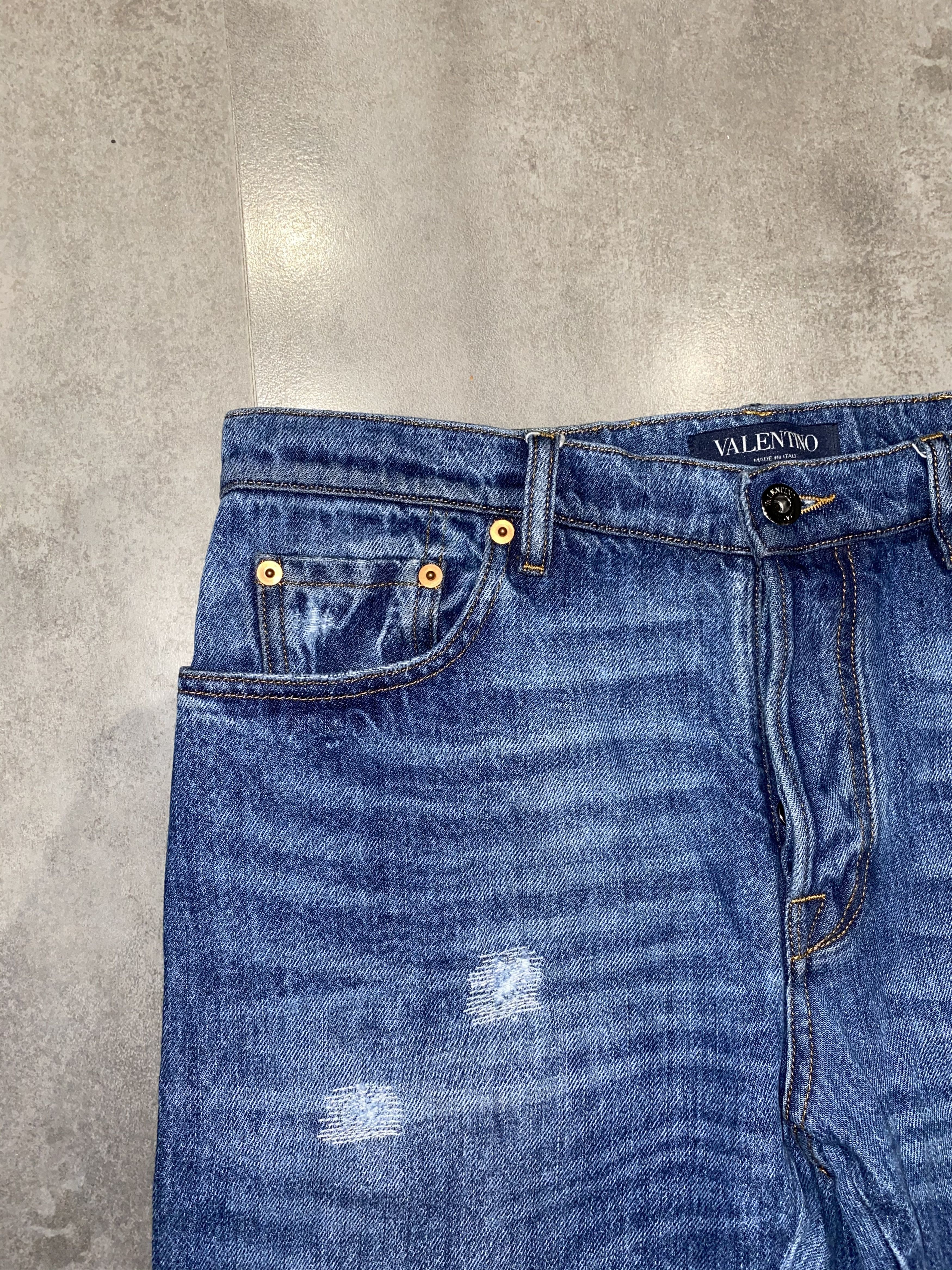 Valentino Valentino Distressed Light Indigo Denim Pants Size US 31 - 10 Thumbnail
