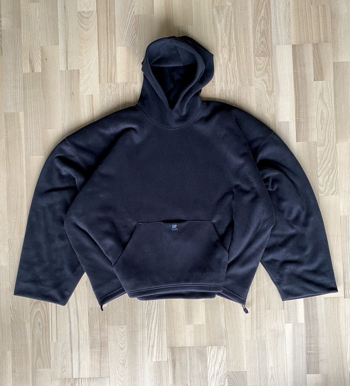 Image of Yeezy Gap Fleece Hoodie in Black, Men's (Size XL)