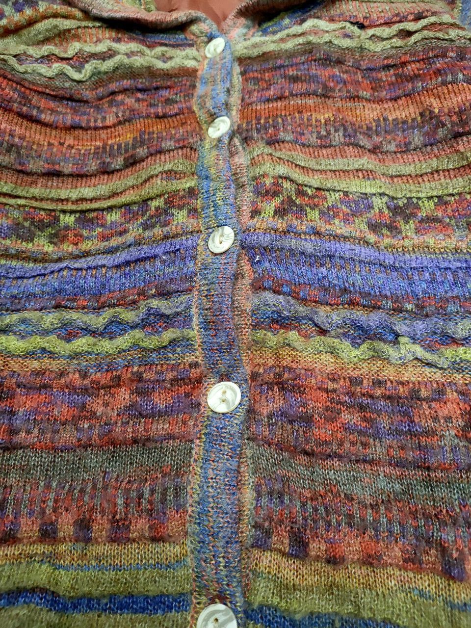Homespun Knitwear Multicolor Knitted Jacket Size M / US 6-8 / IT 42-44 - 3 Thumbnail