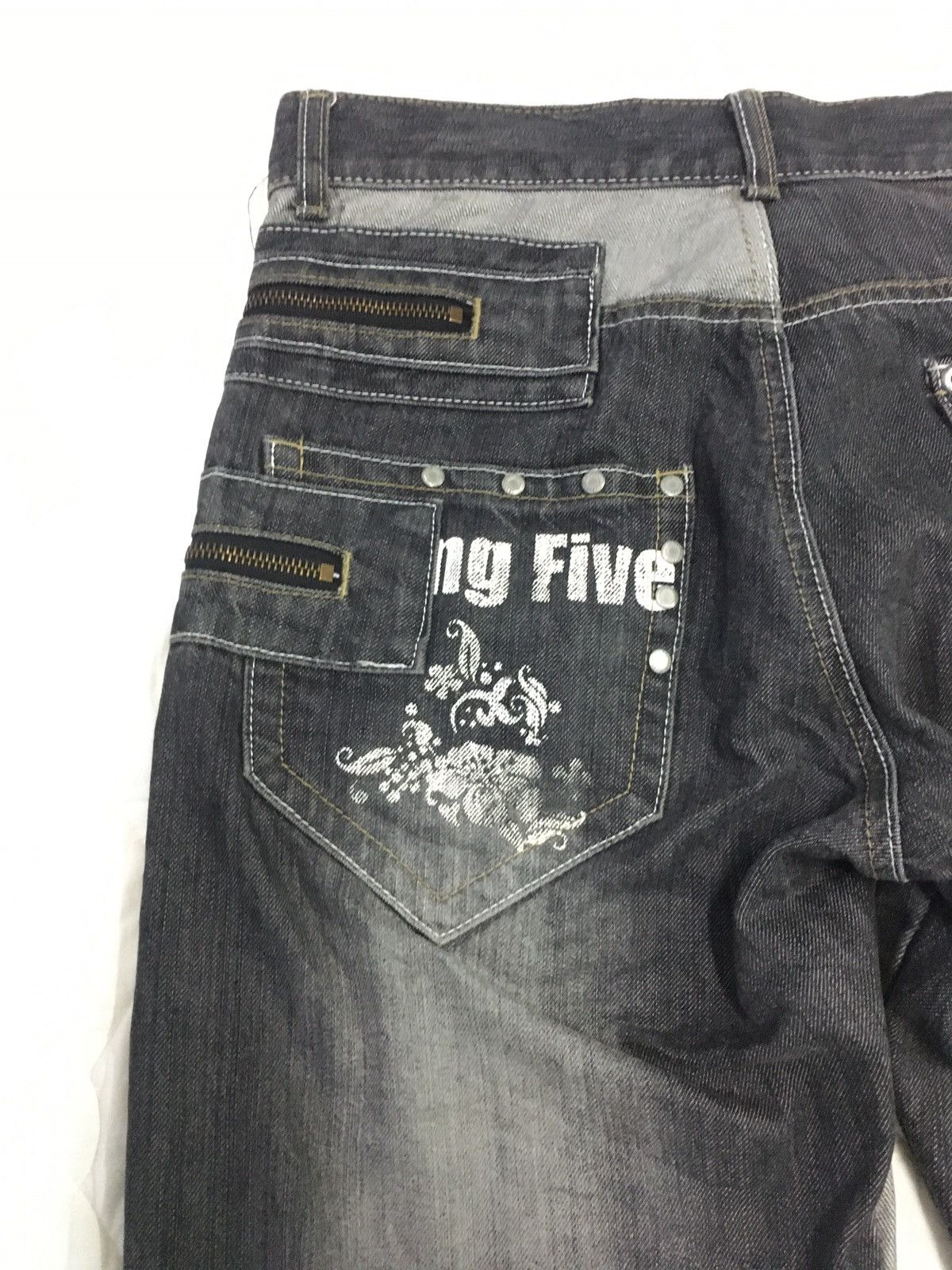 Japanese Brand Japaneses Brand reconstruct Multizipper Studded Denim Size US 31 - 12 Thumbnail