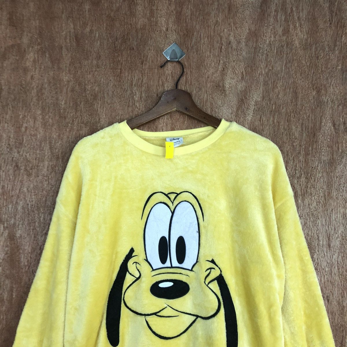 Disney DL Pluto mickey mouse Disney Yellow fleece Sweatshirt #1803 Size M / US 6-8 / IT 42-44 - 2 Thumbnail