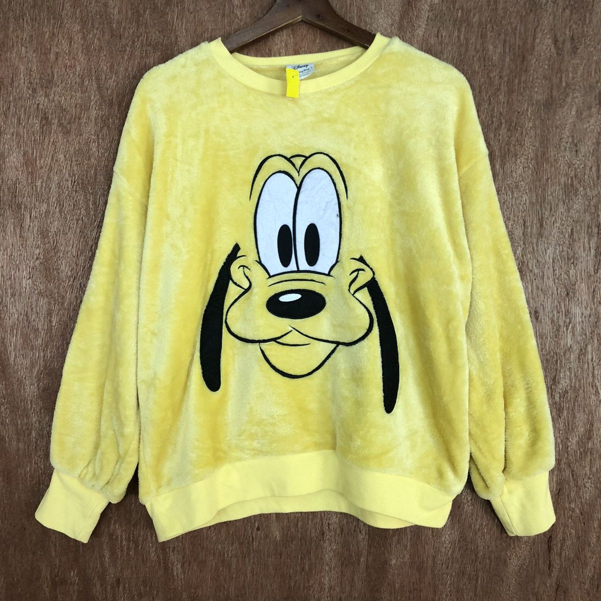 Disney DL Pluto mickey mouse Disney Yellow fleece Sweatshirt #1803 Size M / US 6-8 / IT 42-44 - 8 Thumbnail