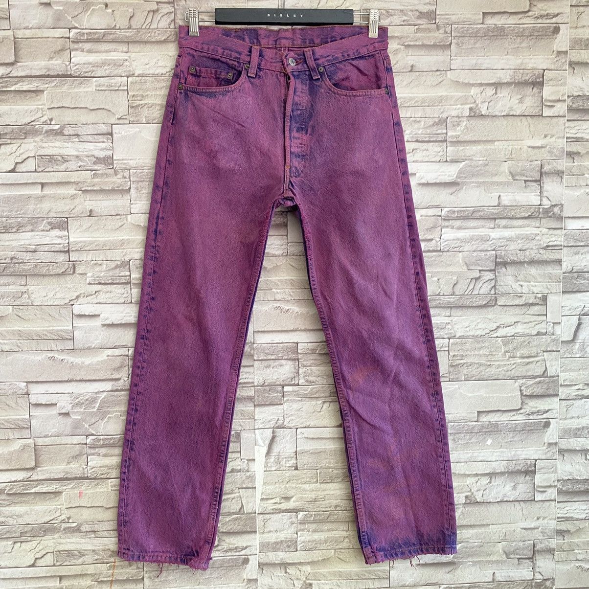 Levi's Vintage 80s Levis 501 Distressed Jeans Overdyed Size US 30 / EU 46 - 3 Thumbnail