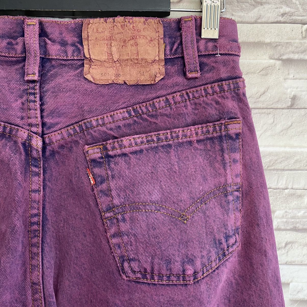 Levi's Vintage 80s Levis 501 Distressed Jeans Overdyed Size US 30 / EU 46 - 11 Thumbnail