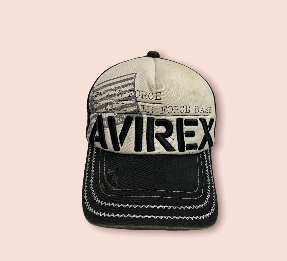 DISTRESSED VINTAGE AVIREX TRUCKER SNAPBACK