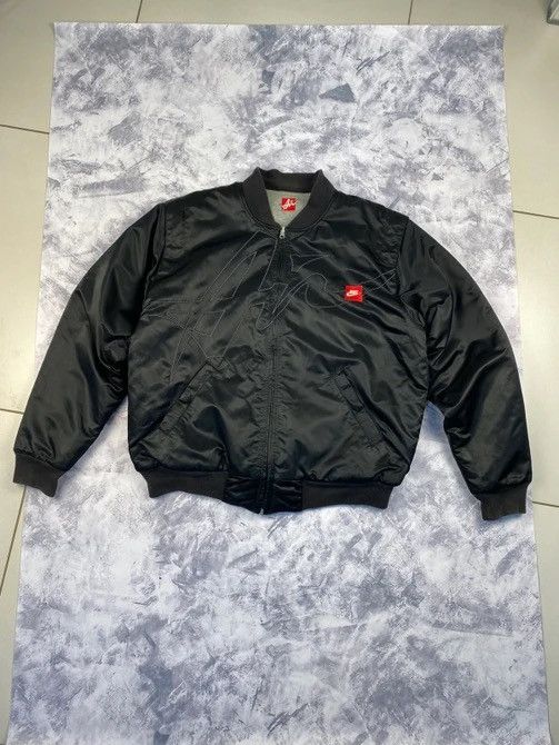 image of Nike Vintage Nsw Varsity Bomber Jacket in Black, Men's (Size Medium)