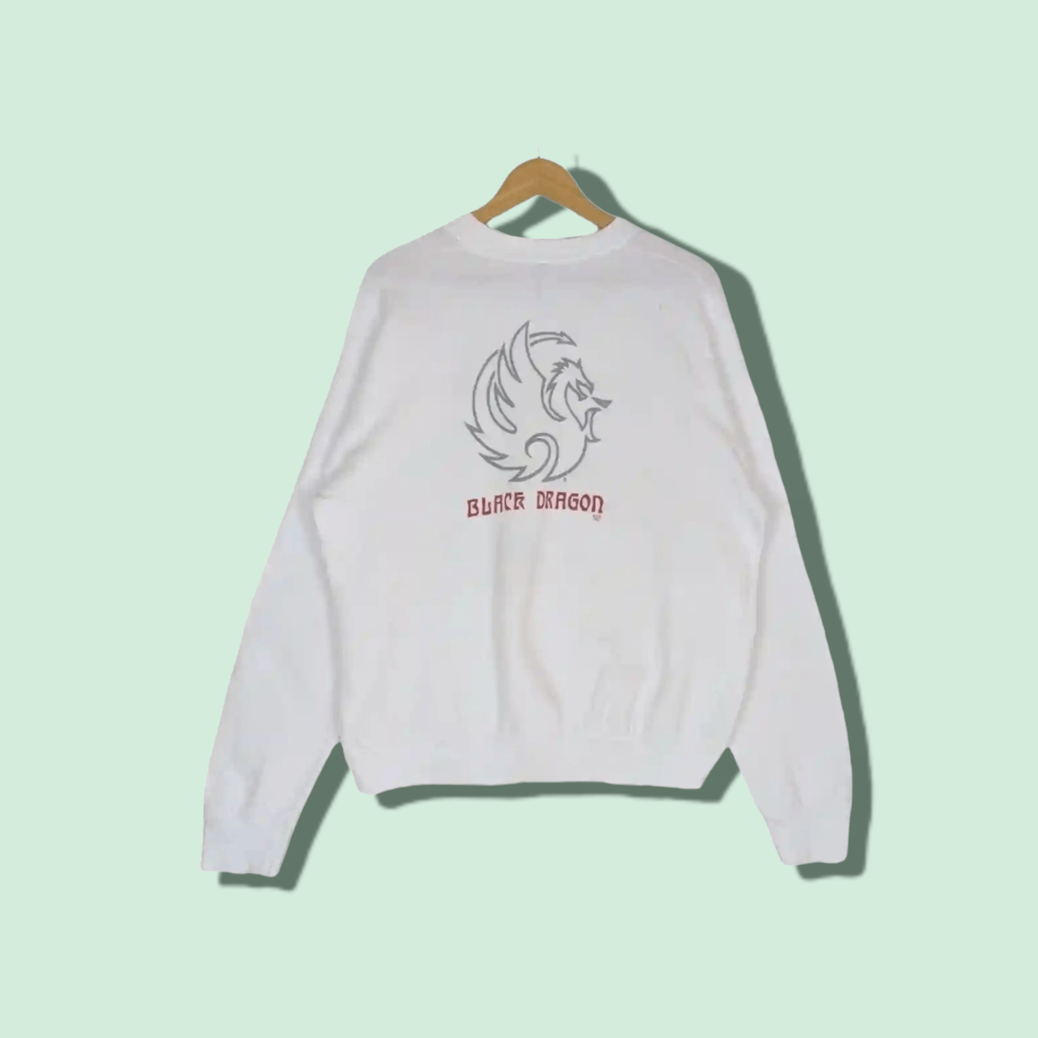 Fruit Of The Loom Vintage 90's Black Dragon Tokyo Motorcycle Gang Sweatshirt Size US L / EU 52-54 / 3 - 1 Thumbnail