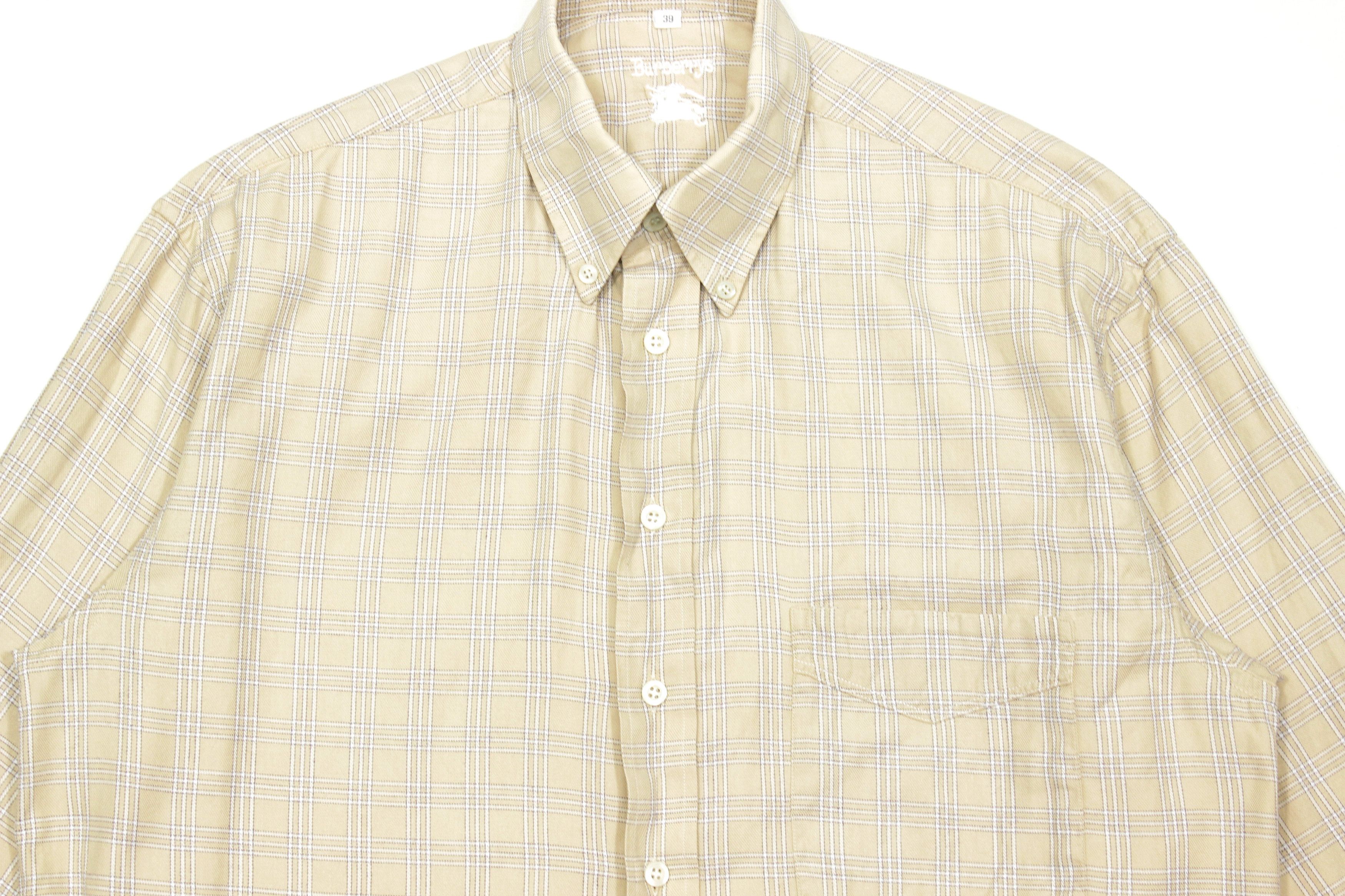 Burberry Burberrys 90S Nova Check Dress Shirt Vintage Size US L / EU 52-54 / 3 - 3 Thumbnail