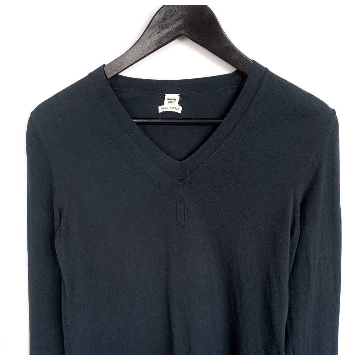 Hermes 🔴 HERMES Sweater Long Sleeve Logo H Pullover Navy Blue Size XS / US 0-2 / IT 36-38 - 3 Thumbnail