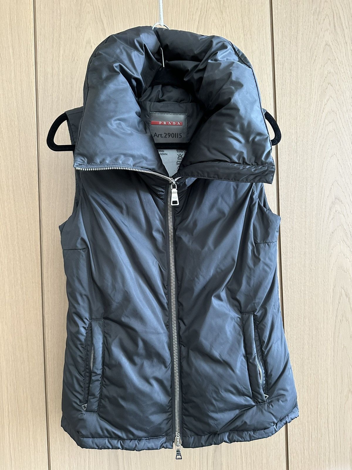 image of Prada Down Padded Vest in Khaki, Women's (Size XS)