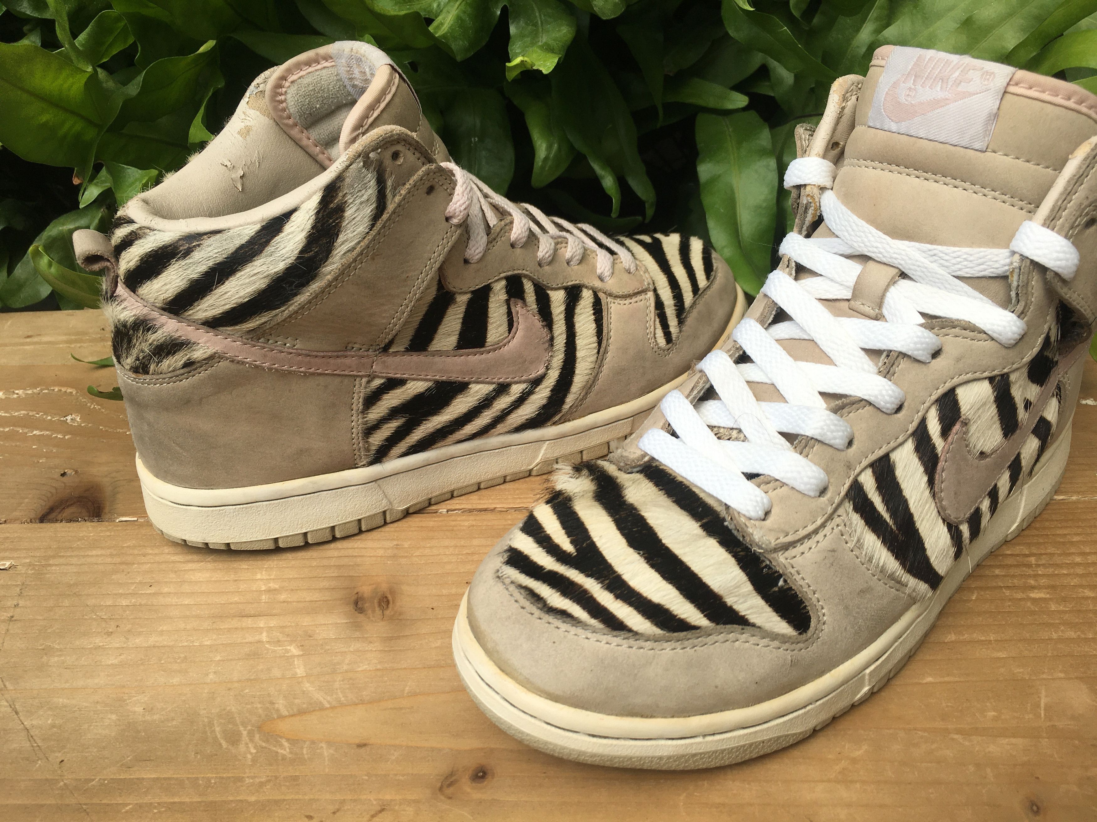 Nike × Vintage 🔥 Rare Archived Nike Dunk High Zebra Atmos Harako 2004 Size US 6.5 / EU 39-40 - 8 Thumbnail