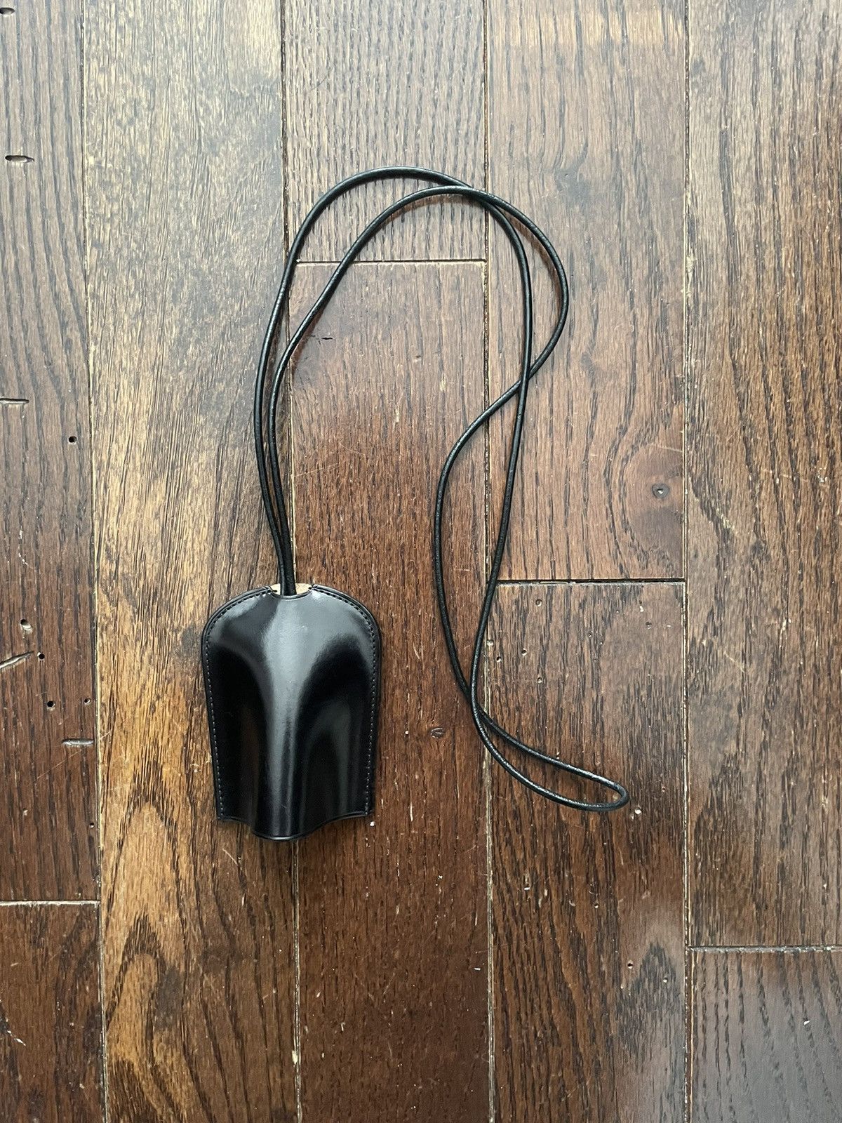 Christophe Lemaire × Lemaire Lemaire Molded Leather Key Holder / Lanyard  Black | Grailed