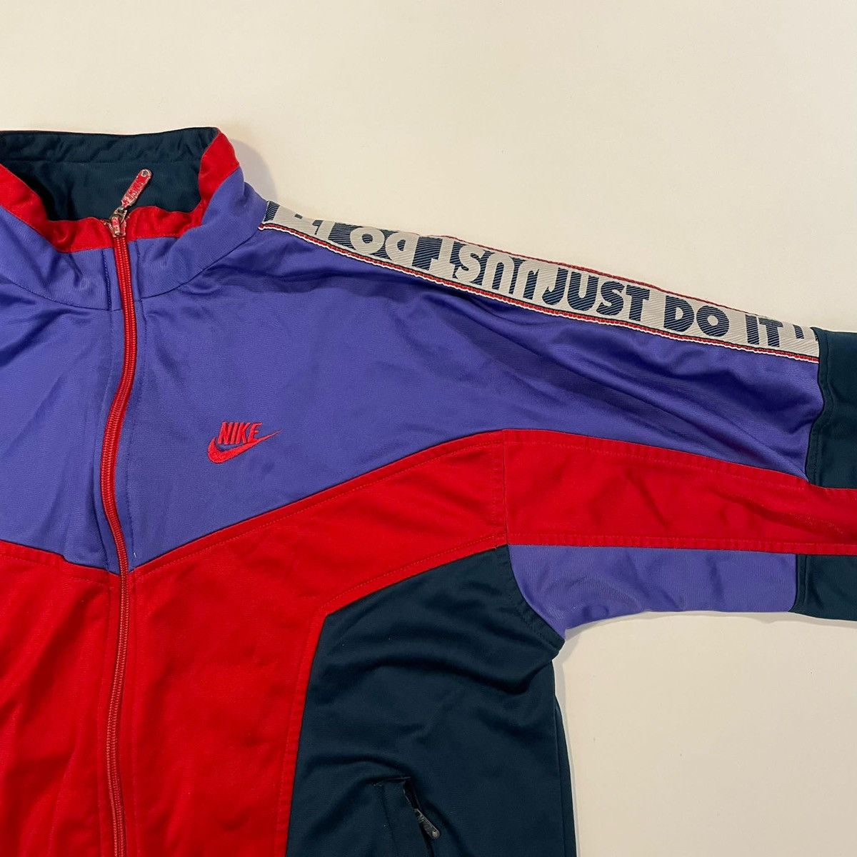 Nike × Vintage Nike tape zip sweatshirt tracksuit vintage 90s sportswear Size US M / EU 48-50 / 2 - 2 Thumbnail